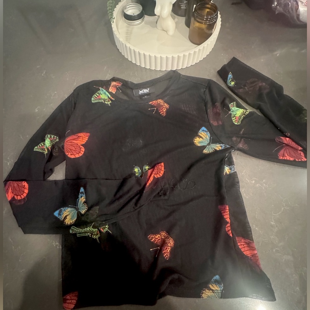Just Polly Mesh Butterfly Top